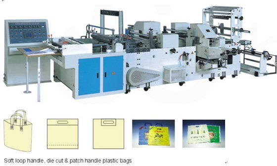 China La bolsa de plástico automática llena que hace la máquina para el bolso suave de la manija del lazo proveedor
